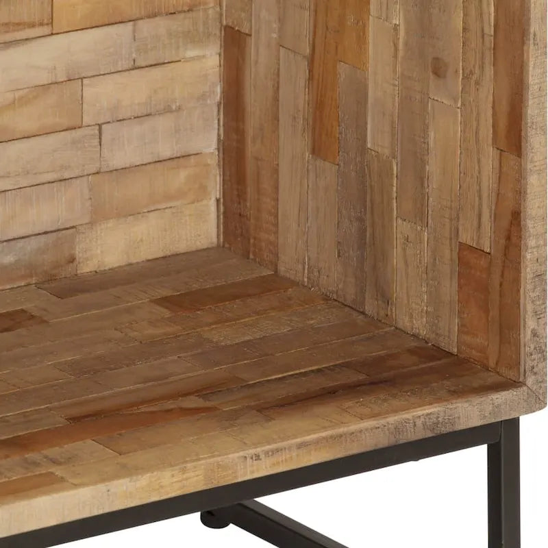Brown Reclaimed Teak Sideboard with Steel Frame