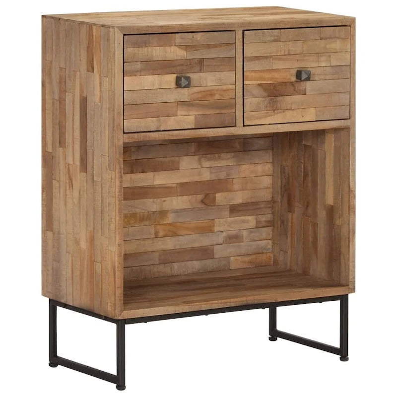 Brown Reclaimed Teak Sideboard with Steel Frame
