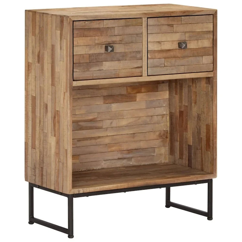 Brown Reclaimed Teak Sideboard with Steel Frame