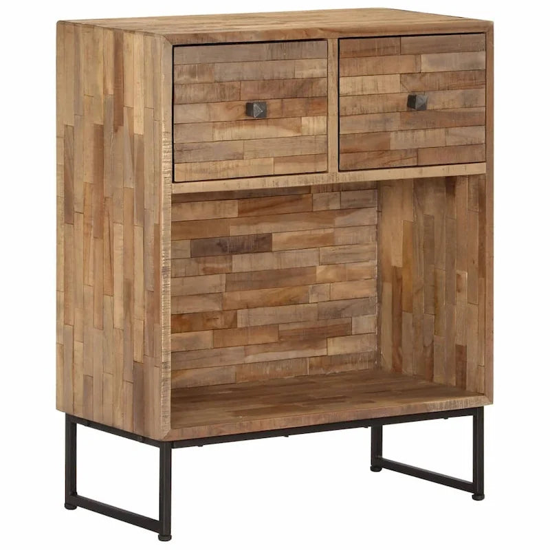 Brown Reclaimed Teak Sideboard with Steel Frame