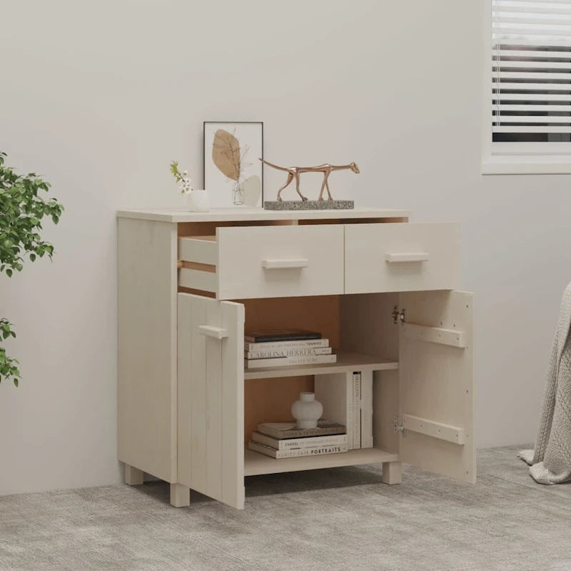 vidaXL Sideboard Buffet Console Cabinet with Storage HAMAR Solid Wood Pine - 31.1x15.7x31.5