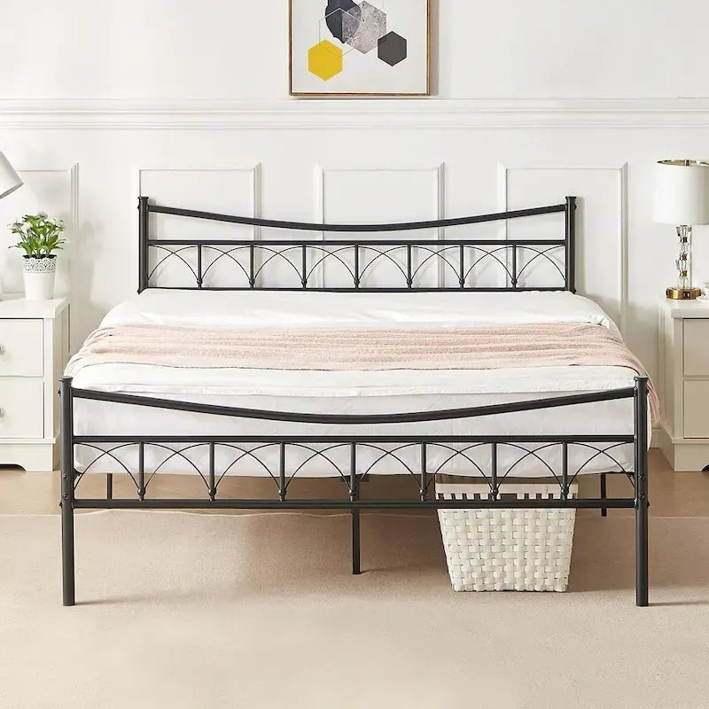  Metal Platform Bed Frame with Headboard Twin/Full/Queen Beds