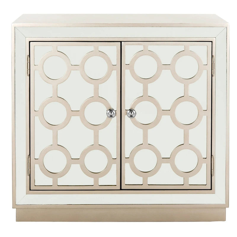 Champagne 2-Door Mirrored Storage Chest, 32"W x 16"D x 29"H
