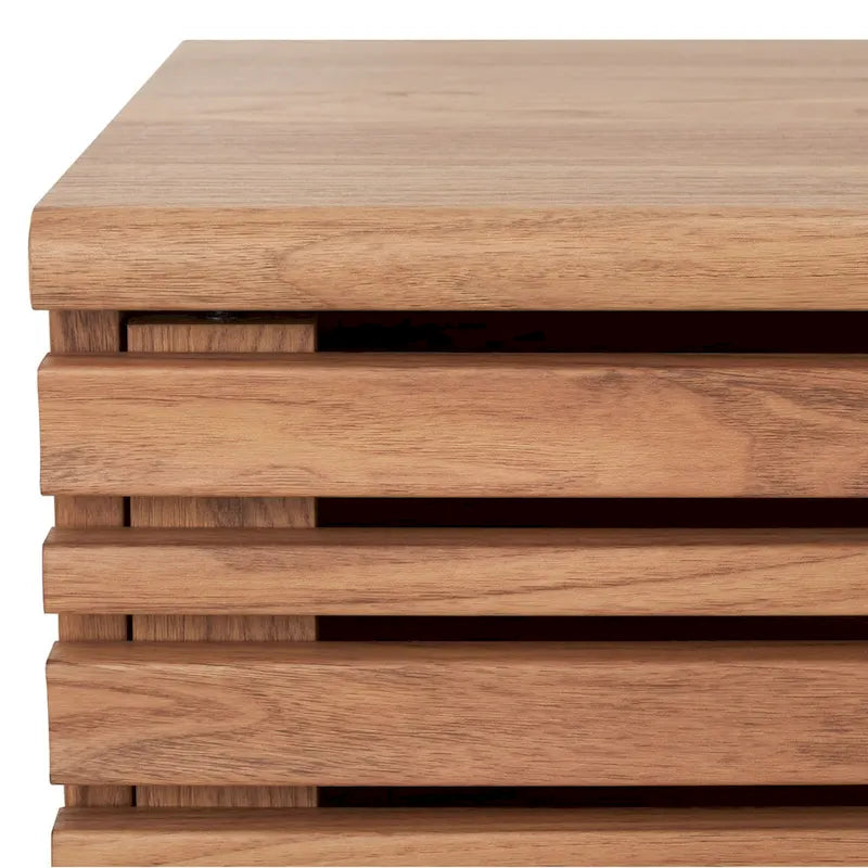 Oak/Black/Walnut/White Mid-Century Slatted 2-Door TV Stand, Single