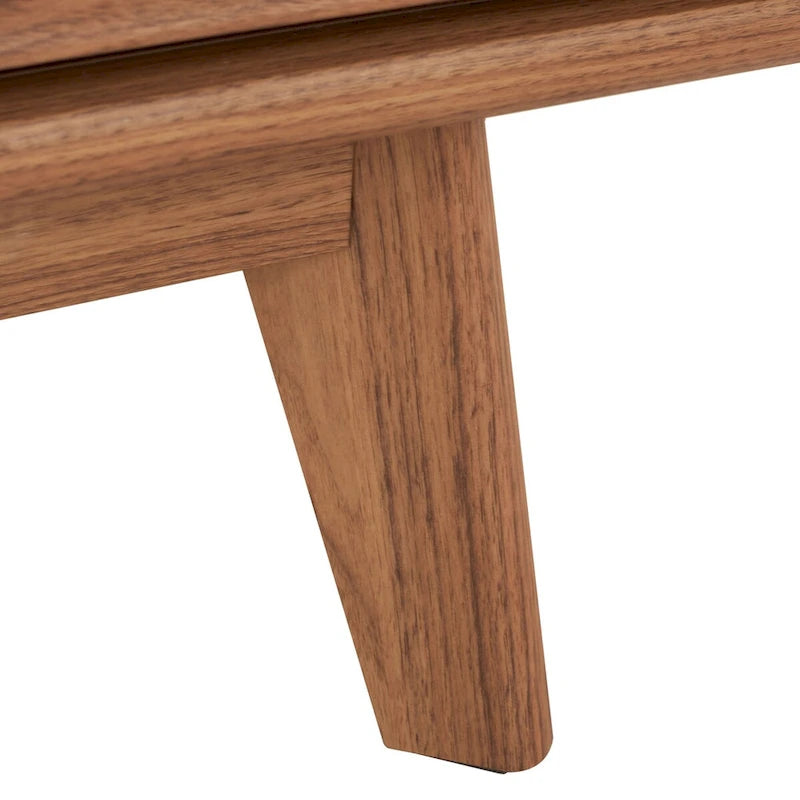 Oak/Black/Walnut/White Mid-Century Slatted 2-Door TV Stand, Single