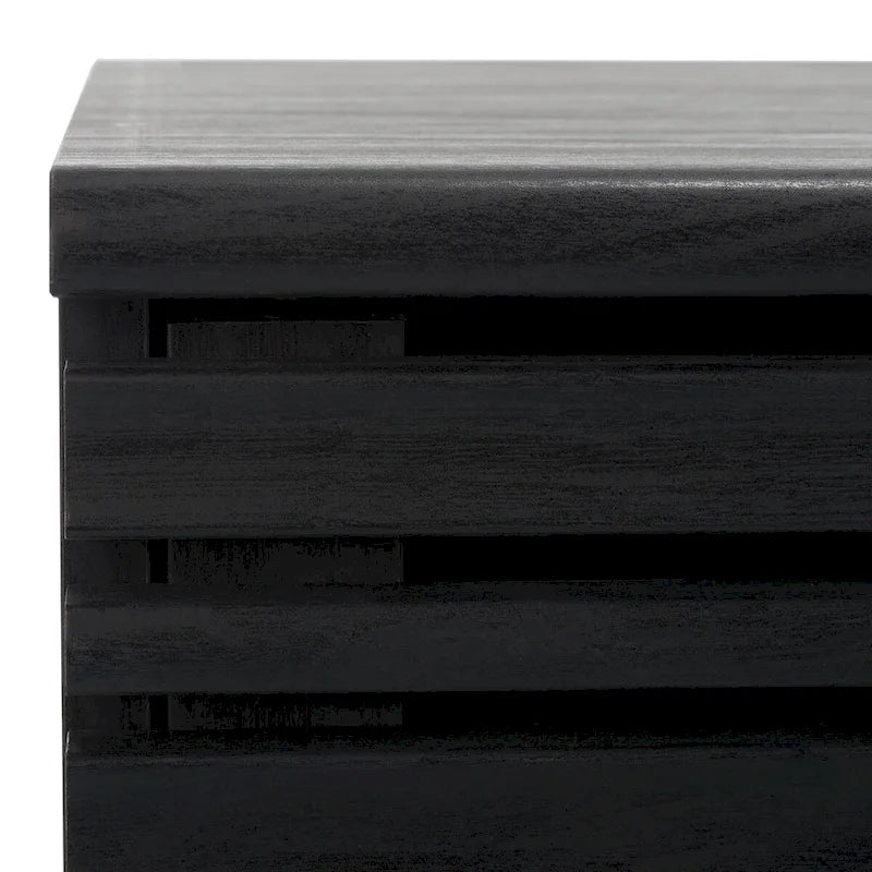 Oak/Black/Walnut/White Mid-Century Slatted 2-Door TV Stand, Single