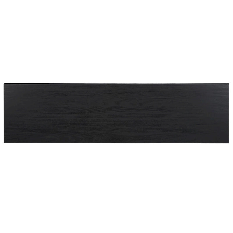 Oak/Black/Walnut/White Mid-Century Slatted 2-Door TV Stand, Single