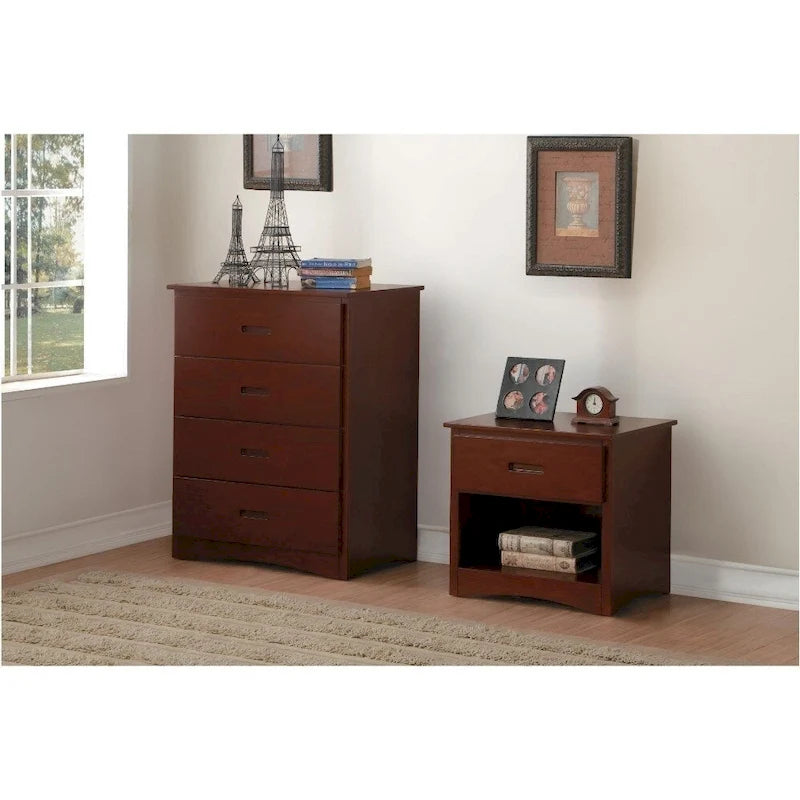 4-Drawer Chest, Brown, Single