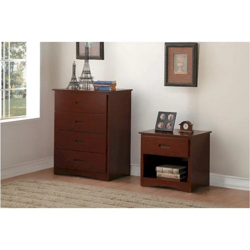 4-Drawer Chest, Brown, Single