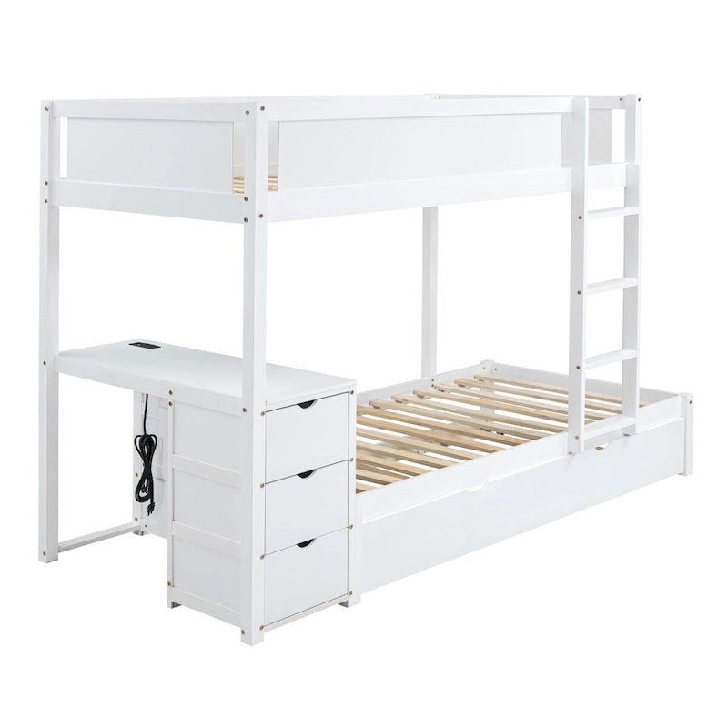 Twin Bunk Bed with Twin size Trundle