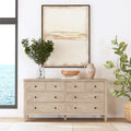 8-Drawer Wood Dresser – Desert Sand / Black Cane