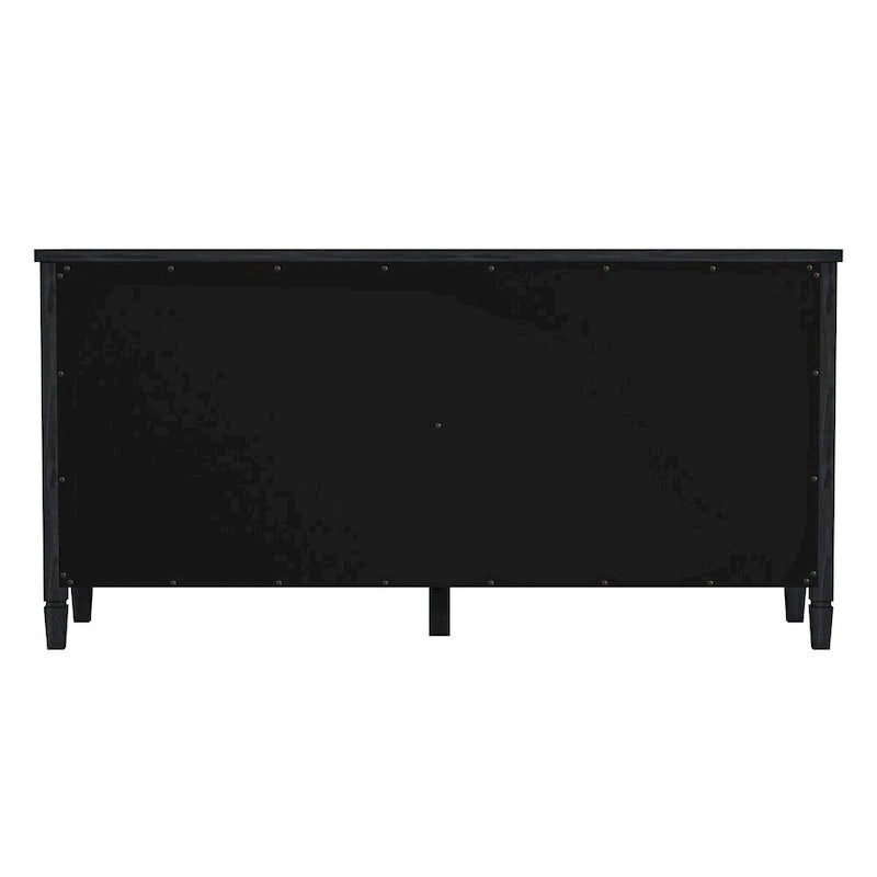 8-Drawer Wood Dresser – Desert Sand / Black Cane