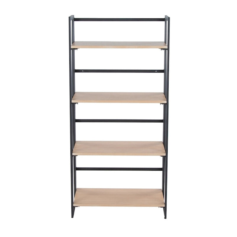 Dakota Contemporary Bookcase in Painted Metal and Natural Wood