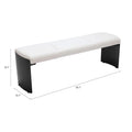 White Fabric Upholstered Steel Frame Bench – 1-Seat