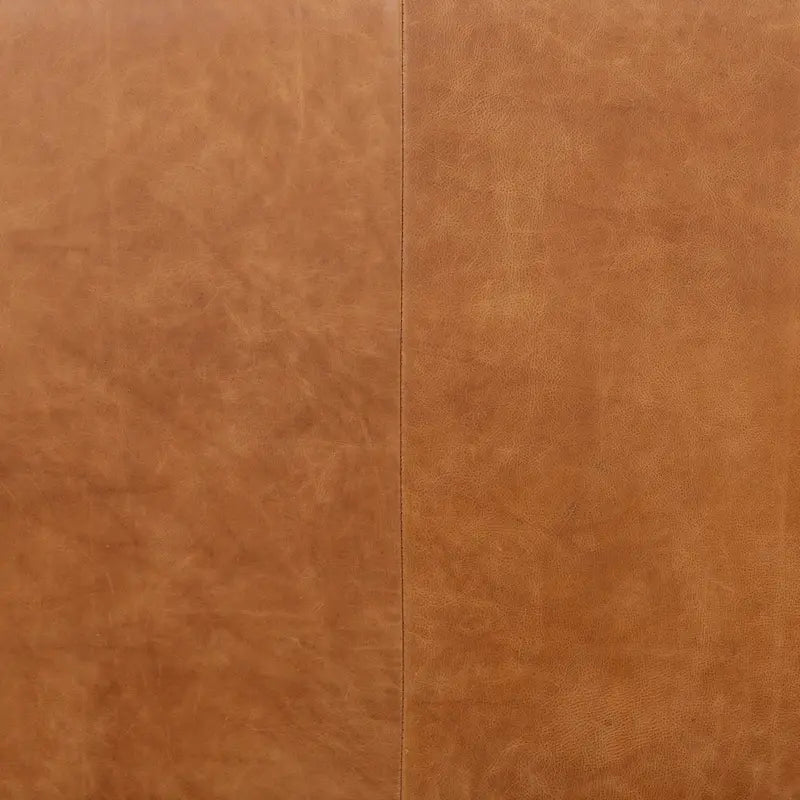 Tan Tufted 2-Seat Apartment Sofa - Full-Grain Italian Leather, 74"