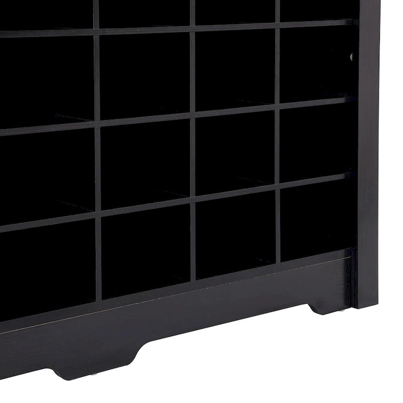 White / Black / Brown 24-Cubby Shoe Storage Cabinet, Minimalist Style, 1-Person Use