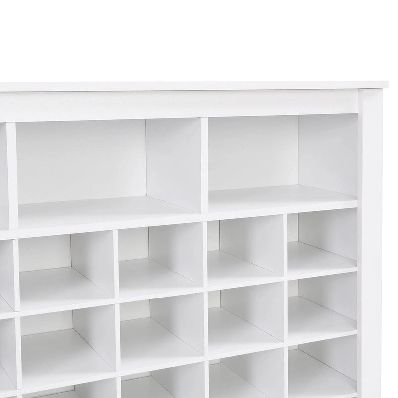 White / Black / Brown 24-Cubby Shoe Storage Cabinet, Minimalist Style, 1-Person Use