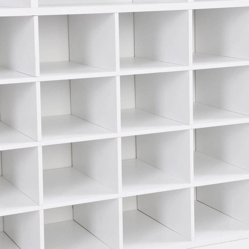White / Black / Brown 24-Cubby Shoe Storage Cabinet, Minimalist Style, 1-Person Use