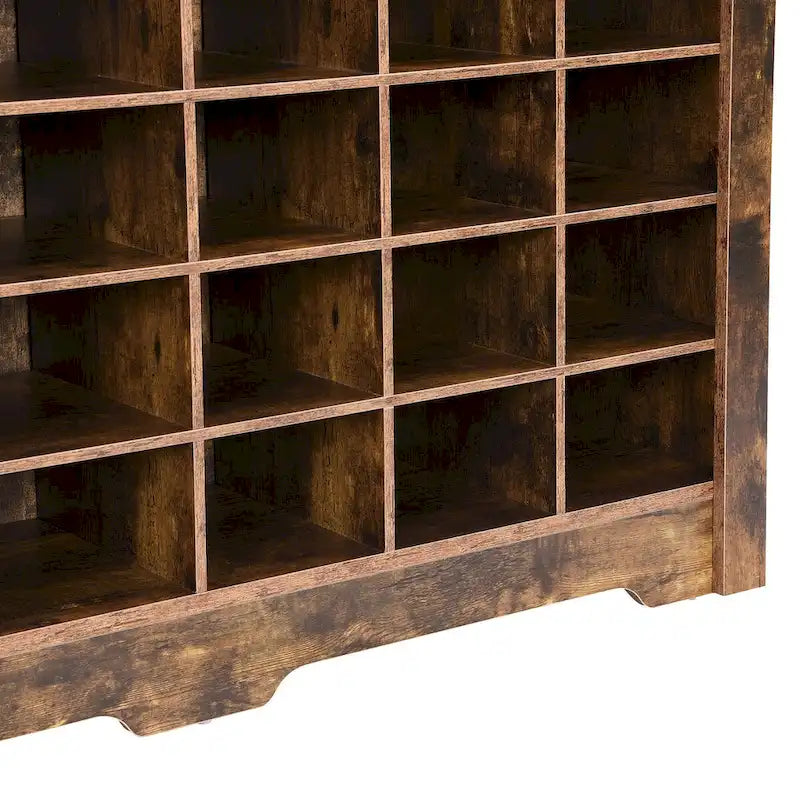 White / Black / Brown 24-Cubby Shoe Storage Cabinet, Minimalist Style, 1-Person Use