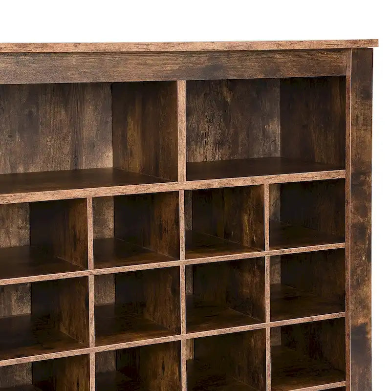 White / Black / Brown 24-Cubby Shoe Storage Cabinet, Minimalist Style, 1-Person Use