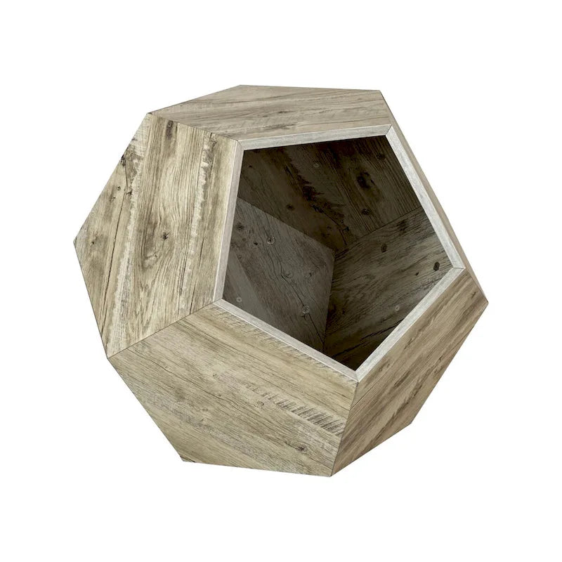 Cat Kennel Side Table, Antique Brown/Cement Grey/Black Brown/White Oak, 1-Cat, MDF
