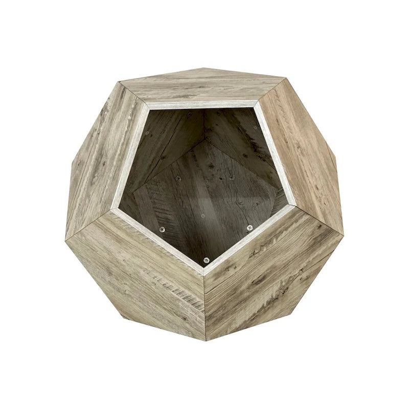 Cat Kennel Side Table, Antique Brown/Cement Grey/Black Brown/White Oak, 1-Cat, MDF