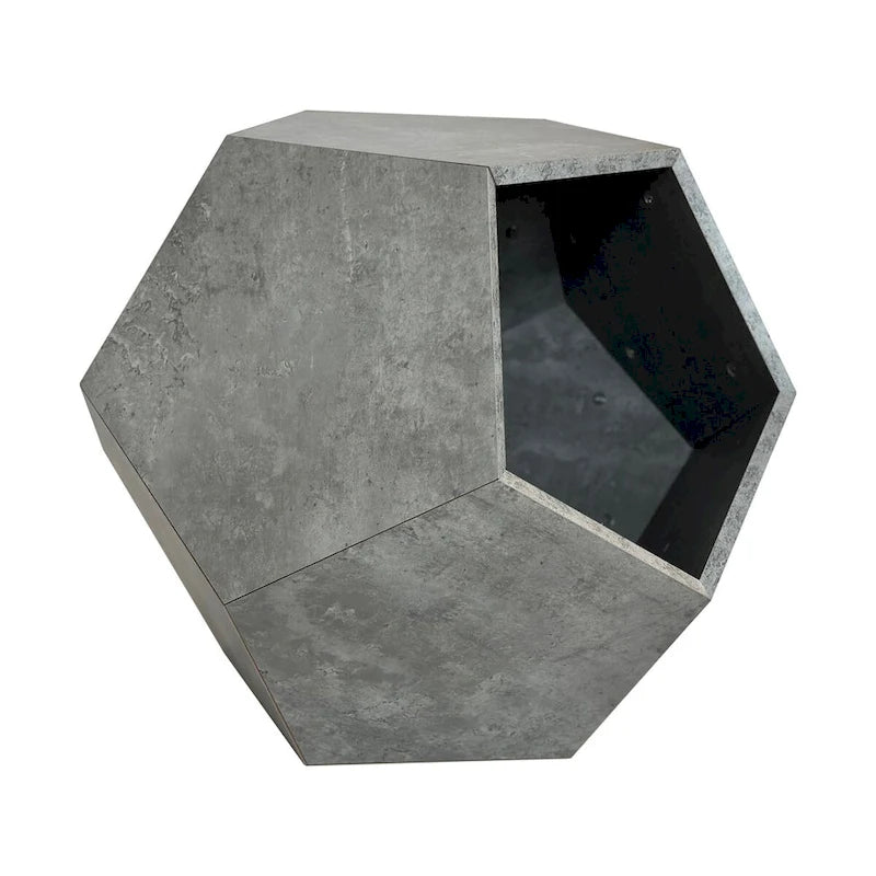 Cat Kennel Side Table, Antique Brown/Cement Grey/Black Brown/White Oak, 1-Cat, MDF