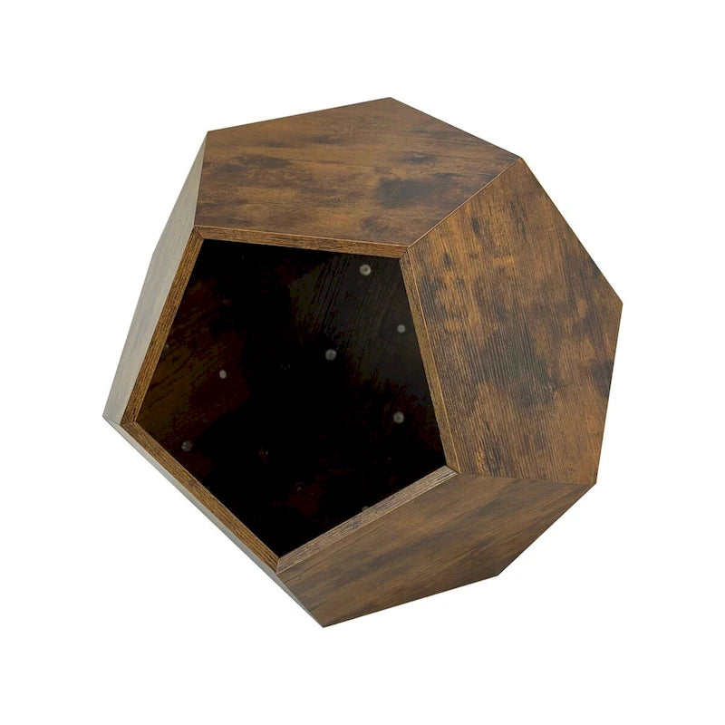 Cat Kennel Side Table, Antique Brown/Cement Grey/Black Brown/White Oak, 1-Cat, MDF