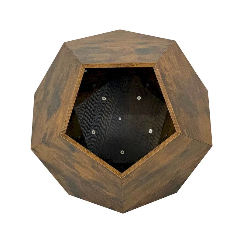 Cat Kennel Side Table, Antique Brown/Cement Grey/Black Brown/White Oak, 1-Cat, MDF