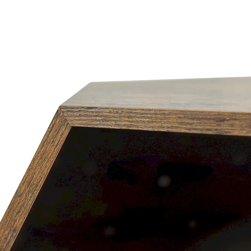 Cat Kennel Side Table, Antique Brown/Cement Grey/Black Brown/White Oak, 1-Cat, MDF