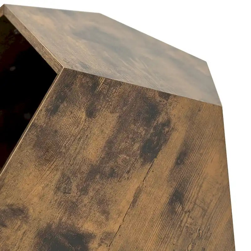 Cat Kennel Side Table, Antique Brown/Cement Grey/Black Brown/White Oak, 1-Cat, MDF
