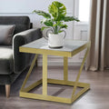  Modern Glam 20 Metal and Glass Gold and Black Side Accent Table - 22 x 22 x 20