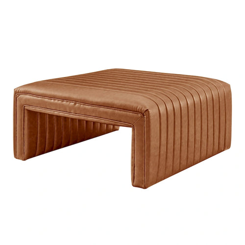 Black Faux Leather Horseshoe Coffee Table, Single