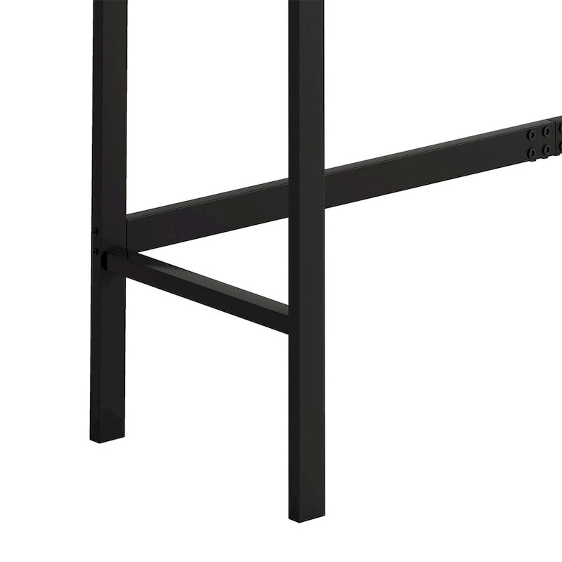 Natural/Grey & Black Color-Block Dining Table Set with 3 Stools, Seats 4