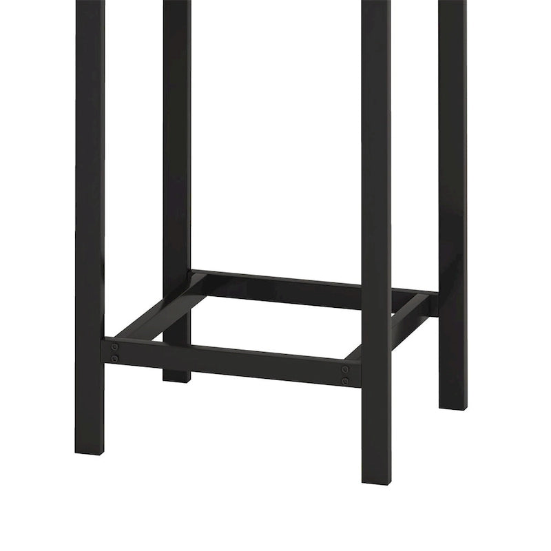 Natural/Grey & Black Color-Block Dining Table Set with 3 Stools, Seats 4