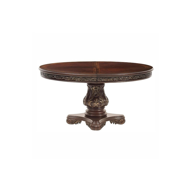 Shelby Cherry Traditional Fabric Oval Double Pedestal Dining Room Set