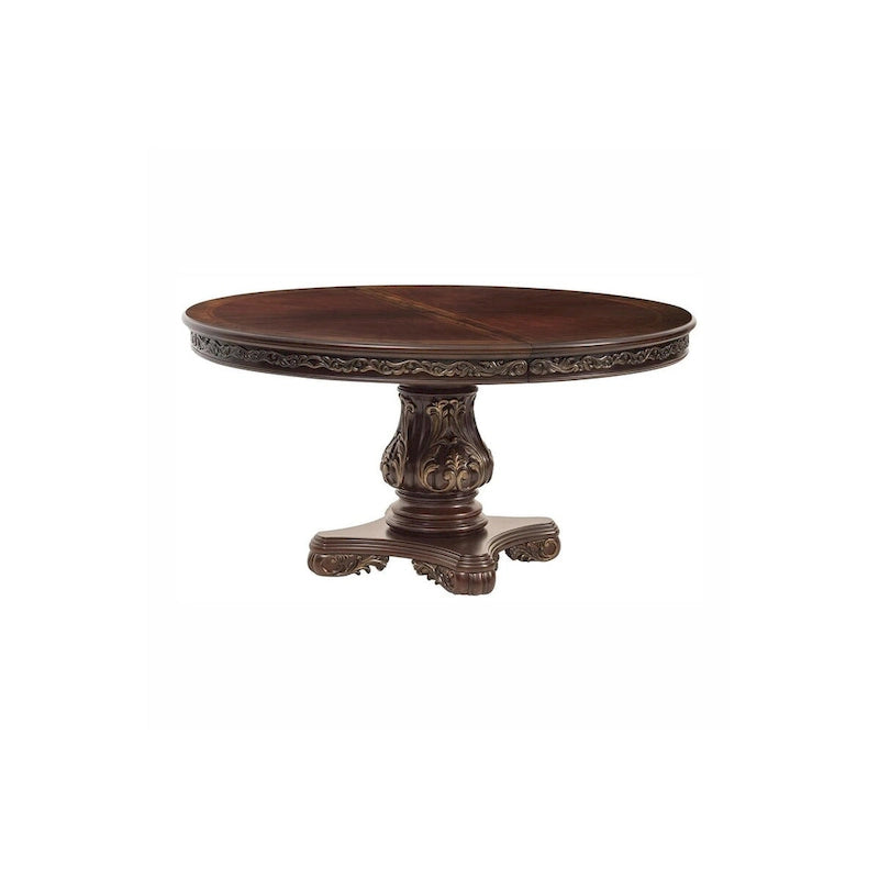 Shelby Cherry Traditional Fabric Oval Double Pedestal Dining Room Set