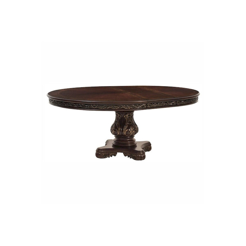 Shelby Cherry Traditional Fabric Oval Double Pedestal Dining Room Set