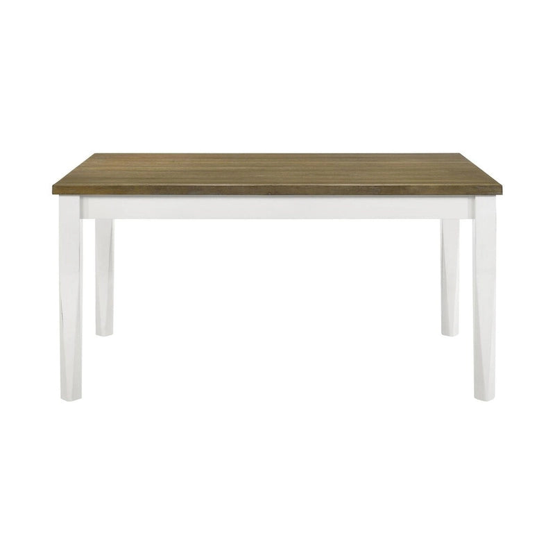 Brown Brushed & White Rectangular Dining Table, Seats 4–6