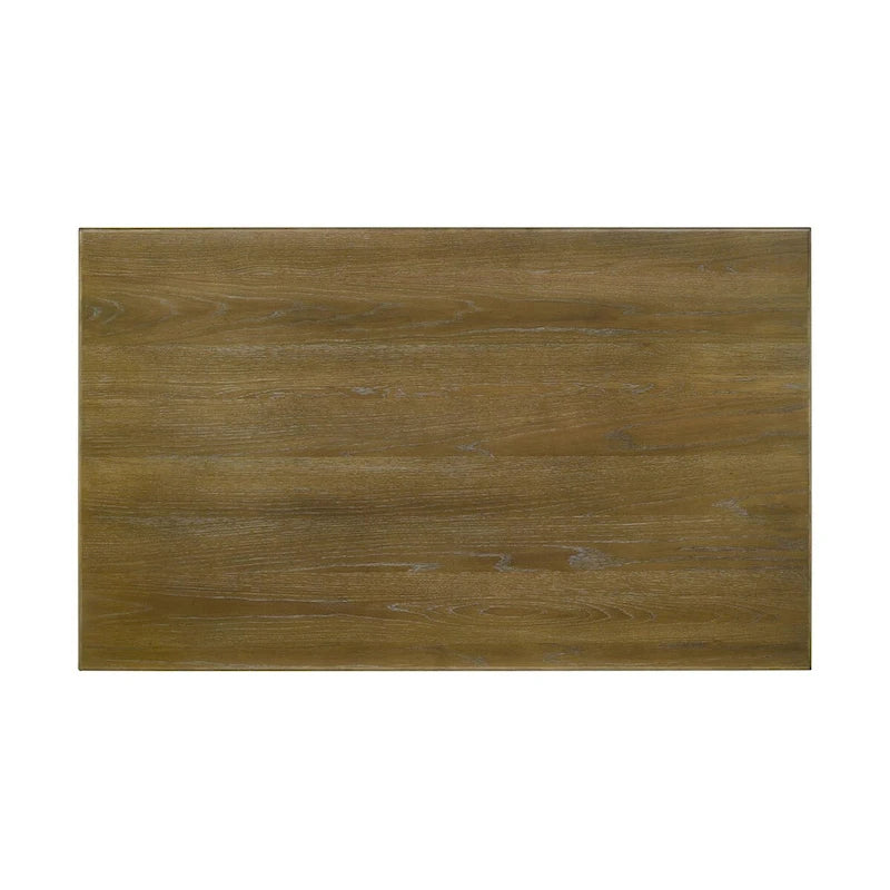 Brown Brushed & White Rectangular Dining Table, Seats 4–6