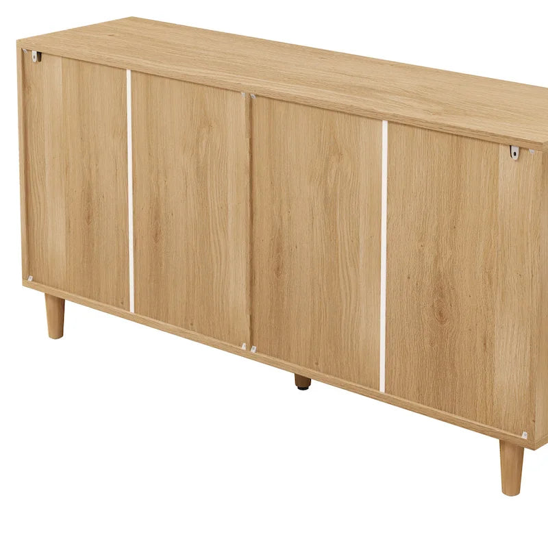 Black / Brown 6-Drawer Rattan Storage Dresser