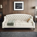 Beige / Grey Full Size Wood Daybed – Sofa & Bed, Sleeps 2