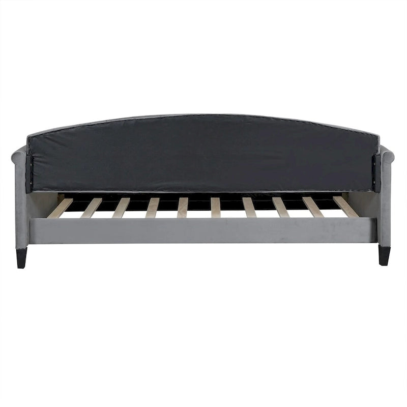 Beige / Grey Full Size Wood Daybed – Sofa & Bed, Sleeps 2