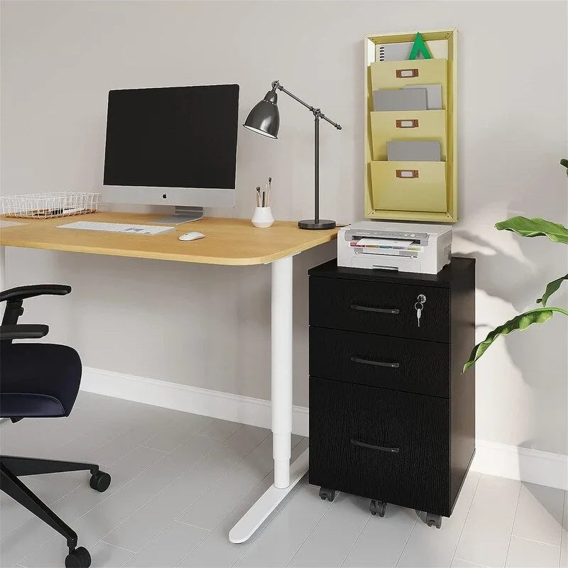 3 Drawer File Cabinet with Lock - 26.47D x 18.56W x 6.91H