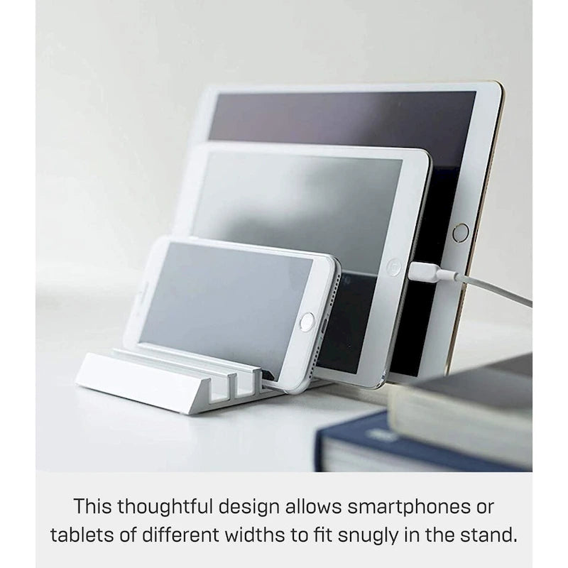 Yamazaki Home Phone and Tablet Stand - Aluminum, Aluminum - L 5.12 x W 3.94 x H 0.71 inches