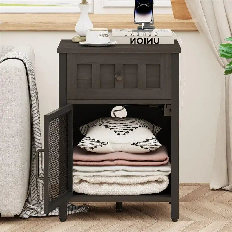 End Table with Charging Station