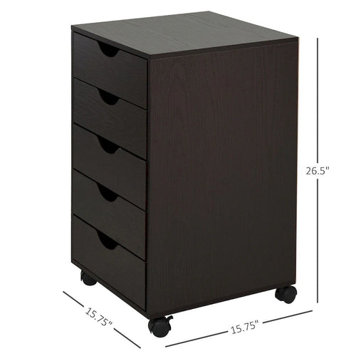 5 Drawer File Cabinet Storage Organizer Filing Cabinet with Wheels