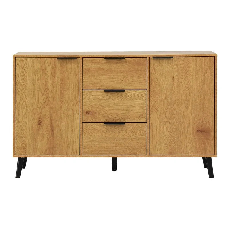 47.2" Natural Sideboard Cabinet with 3 Drawers & 2 Doors
