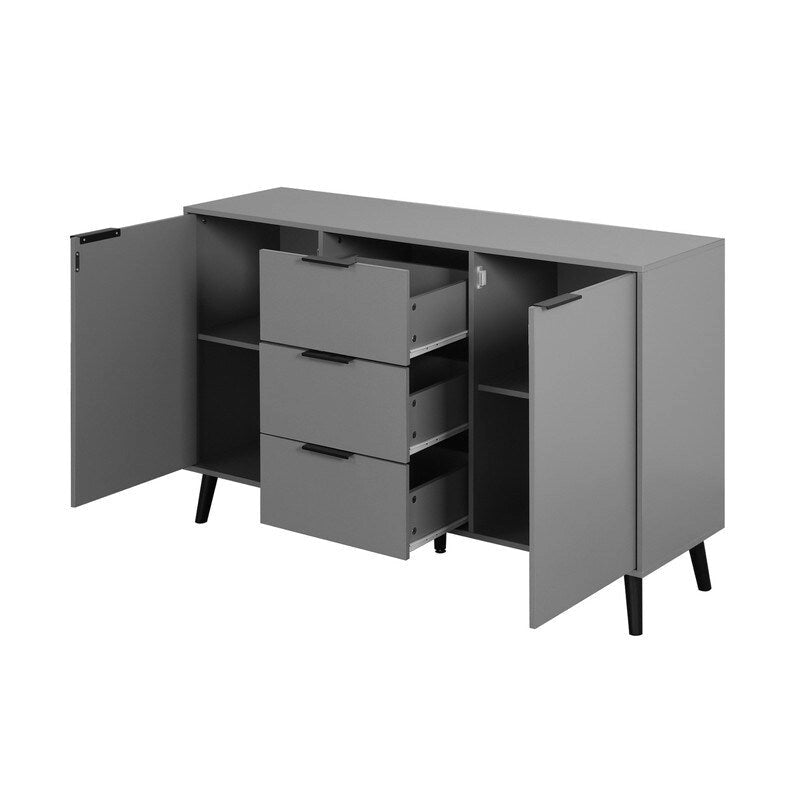 47.2" Natural Sideboard Cabinet with 3 Drawers & 2 Doors