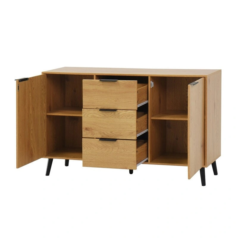 47.2" Natural Sideboard Cabinet with 3 Drawers & 2 Doors